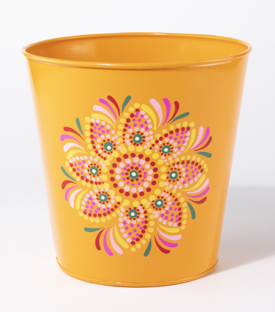 ÜBERTOPF Mandala orange handbemalt dm20xH20cm