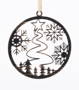 ANHÄNGER Fenster Winterland Eisenblech dm9cm