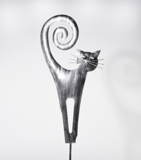 DEKOSTAB Katze Eisenblech dunkel 70cm
