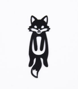LESEZEICHEN Fuchs schwarz Eisenblech 2x6,5cm