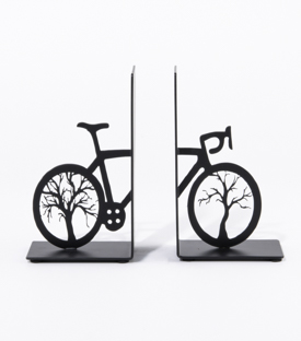 BUCHSTÜTZEN Fahrrad schwarz Eisenblech L20,5xH18cm