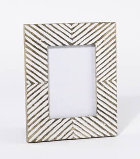 BILDERRAHMEN Linen geschnitzt Mangoholz 21,5x26,5cm (11x15)