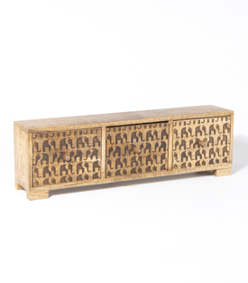 LADENKÄSTCHEN Elefanten Mangoholz 46x9xH12cm