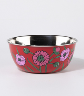 SCHÜSSEL Mohn Edelstahl dm18xH8cm