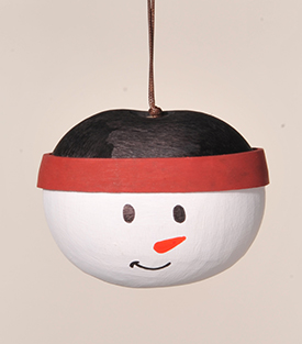 WEIHNACHTSKUGELSchneemann,6cm Kalebassenschale