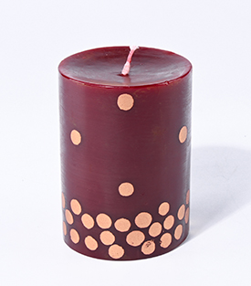 KERZE bordeaux Punkte dm7xH9cm