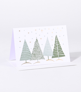 WEIHNACHTSKARTE Wald grün 10x15cm