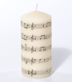 KERZE Musiknoten weiß 6xH13cm