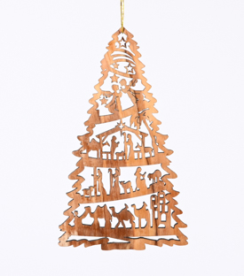 ANHÄNGER Baum Olivenholz Lasercut 6,5cm