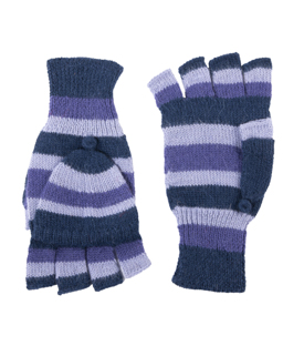 KLAPPENHANDSCHUHE Blautöne 100% Alpaka