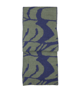 SCHAL ZEBRA grün-blau 100% Alpaka
