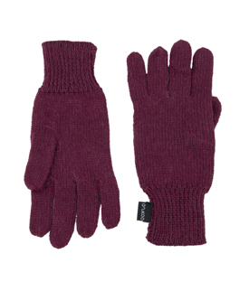 HANDSCHUHE aubergine 100% Alpaka