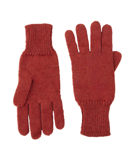 HANDSCHUHE karminrot  100% Alpaka