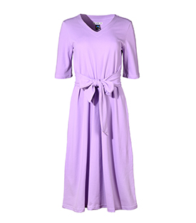 KLEID V-AUSSCHNITT veilchen Bio-Baumwoll Piqué 