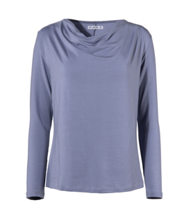 SHIRT WASSERFALL taubenblau Tencel-Mix