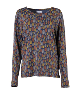 BASIC SHIRT bunt gemustert Tencel-Mix