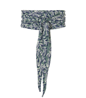 GÜRTEL grün-gelb gemustert Tencel-Mix