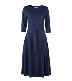 GLOCKENKLEID marineblau Tencel-Mix