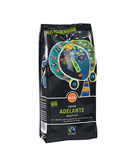 Artikeldetails anzeigen ADELANTE 250g gemahlen kbA Kaffee aus Frauenhand - Peru, Uganda, Honduras
