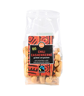 CHILI CASHEWKERNE 70g kbA geröstet, gesalzen
