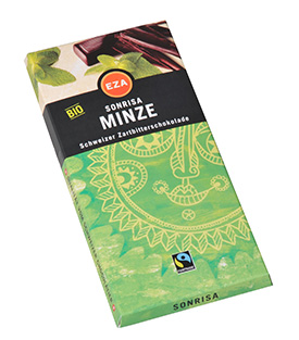 Artikeldetails anzeigen BIO SONRISA Schokolade ZB 58% Minze 80g