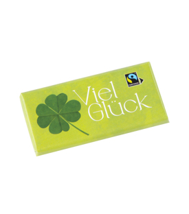 Artikeldetails anzeigen BIO Schokolade Mini VM Viel Glück 15g Vollmilchschokolade