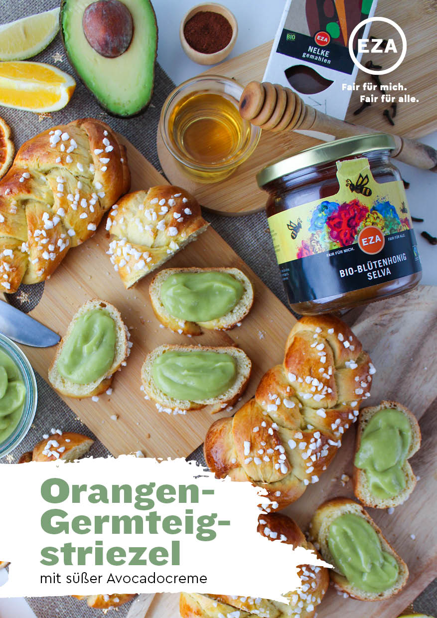REZEPT Orangen Germteigstriezel mit Avocadofüllung 