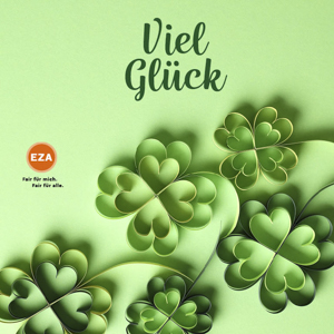 BANDEROLE Viel Glück Kleeblatt 130x130mm