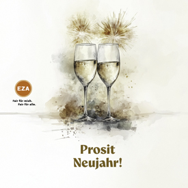 BANDEROLE Prosit Neujahr! 2025,130x130mm