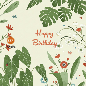 BANDEROLE Happy Birthday 2025, 130x130mm